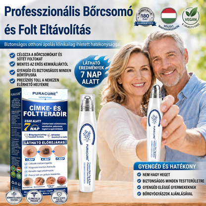 💖PuraCure® 👩‍⚕️ 𝟕 𝐍𝐚𝐩𝐨𝐬 Bőrkinövés- és Folteltávolító Toll Fájdalommentes és Hegmentes Professzionális Rollerball