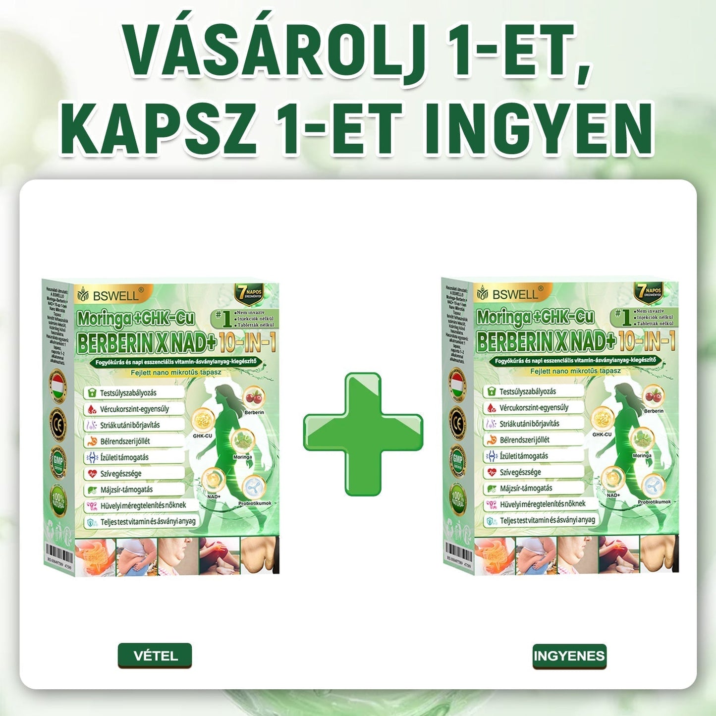 🔥Hivatalos Áruház |🍀BSWELL® Moringa × Berberin × NAD+ 10 az 1-ben Nano Mikrotűs Tapasz (Naponta egyszer, látható változások 7 nap után) ✅ Elhízás, megereszkedett bőr, cukorbetegség, alvási apnoé, ízületi problémák