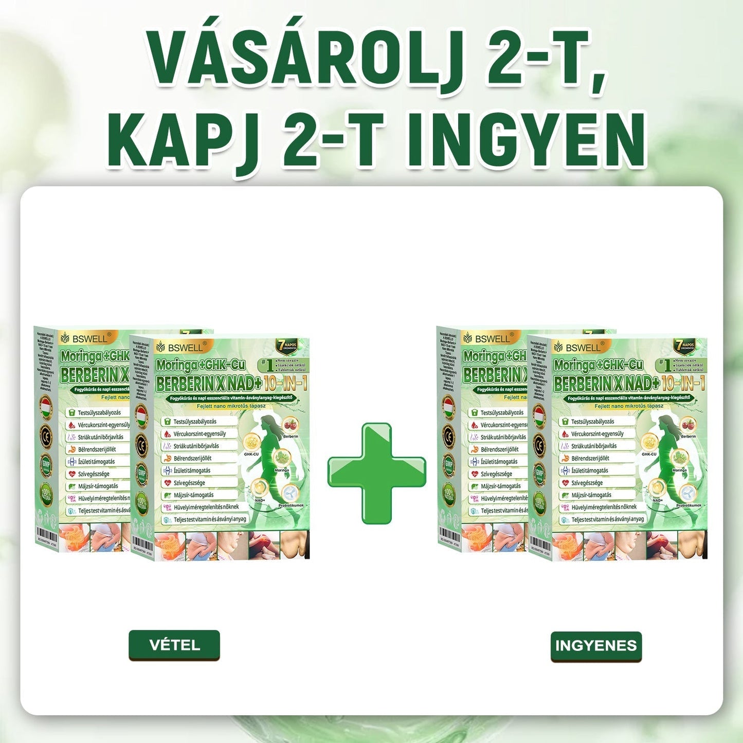 🔥Hivatalos Áruház |🍀BSWELL® Moringa × Berberin × NAD+ 10 az 1-ben Nano Mikrotűs Tapasz (Naponta egyszer, látható változások 7 nap után) ✅ Elhízás, megereszkedett bőr, cukorbetegség, alvási apnoé, ízületi problémák