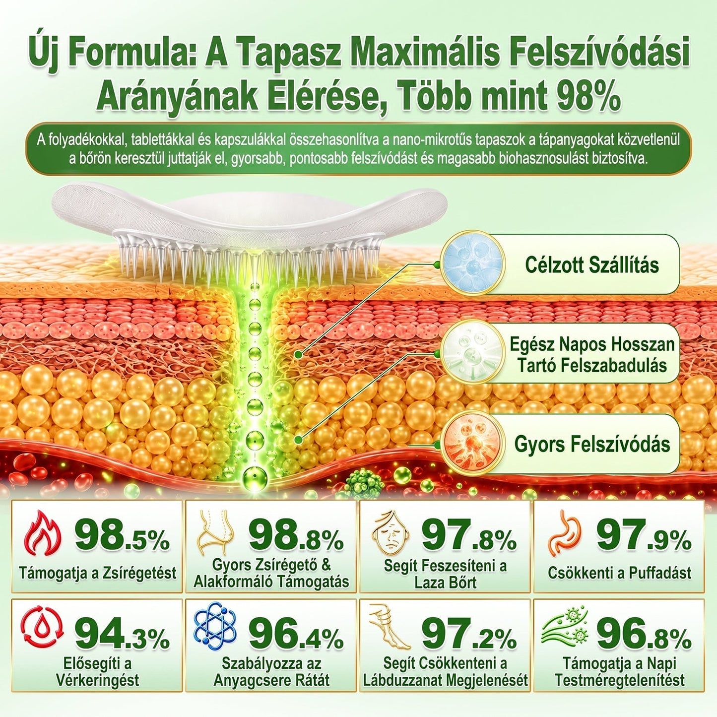 🔥Hivatalos Áruház |🍀BSWELL® Moringa × Berberin × NAD+ 10 az 1-ben Nano Mikrotűs Tapasz (Naponta egyszer, látható változások 7 nap után) ✅ Elhízás, megereszkedett bőr, cukorbetegség, alvási apnoé, ízületi problémák