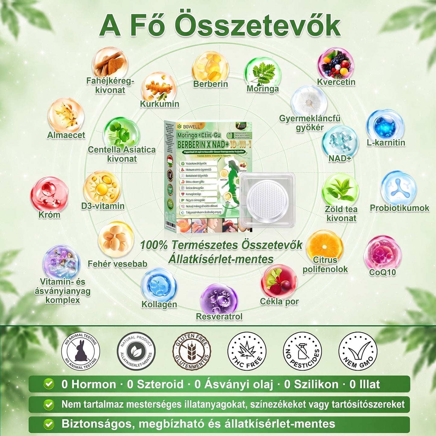 🔥Hivatalos Áruház |🍀BSWELL® Moringa × Berberin × NAD+ 10 az 1-ben Nano Mikrotűs Tapasz (Naponta egyszer, látható változások 7 nap után) ✅ Elhízás, megereszkedett bőr, cukorbetegség, alvási apnoé, ízületi problémák